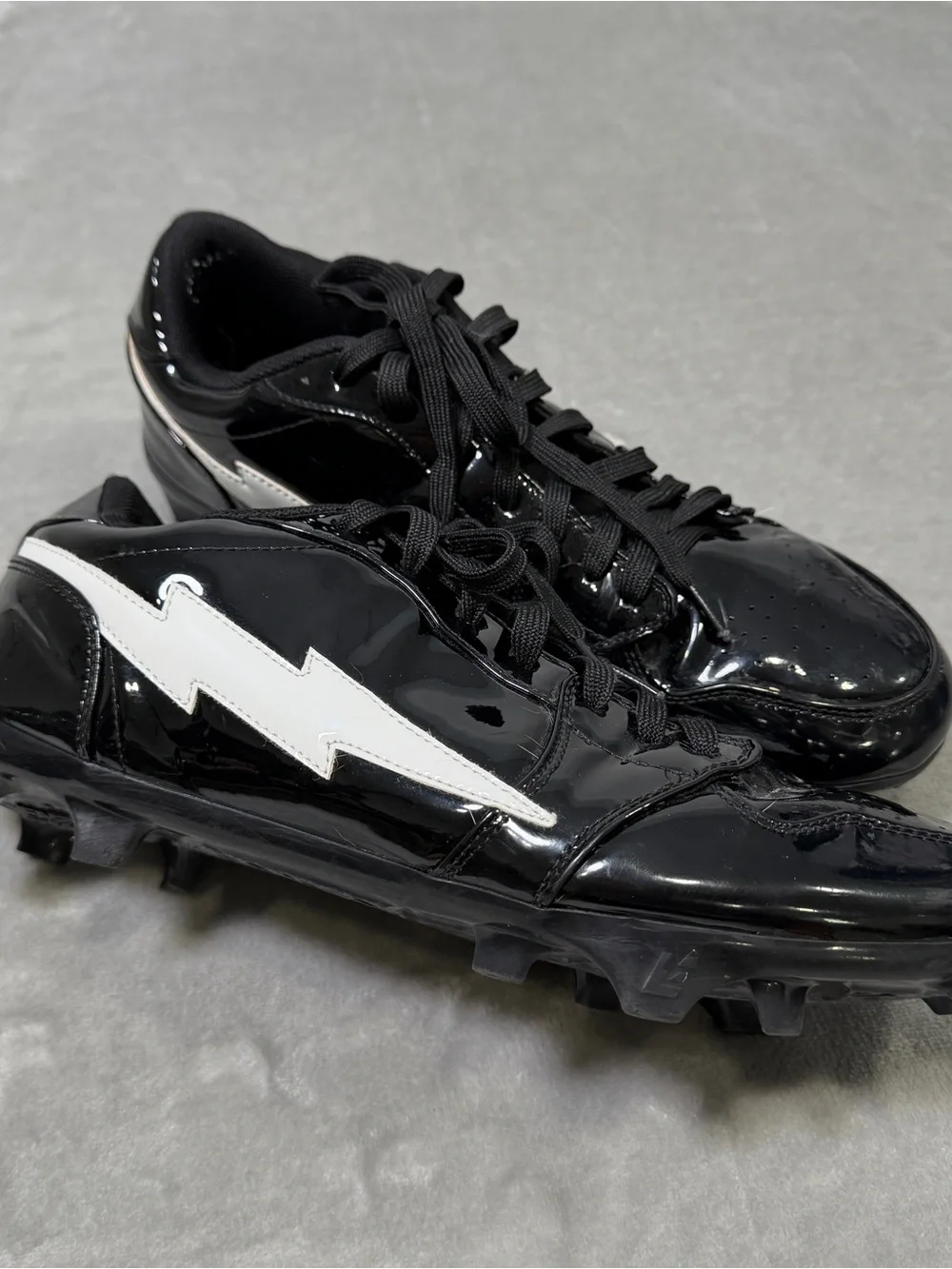 Enzo Phantom Black White Patent Leather Men's Cleats Size 12 Limited Edition